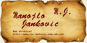 Manojlo Janković vizit kartica